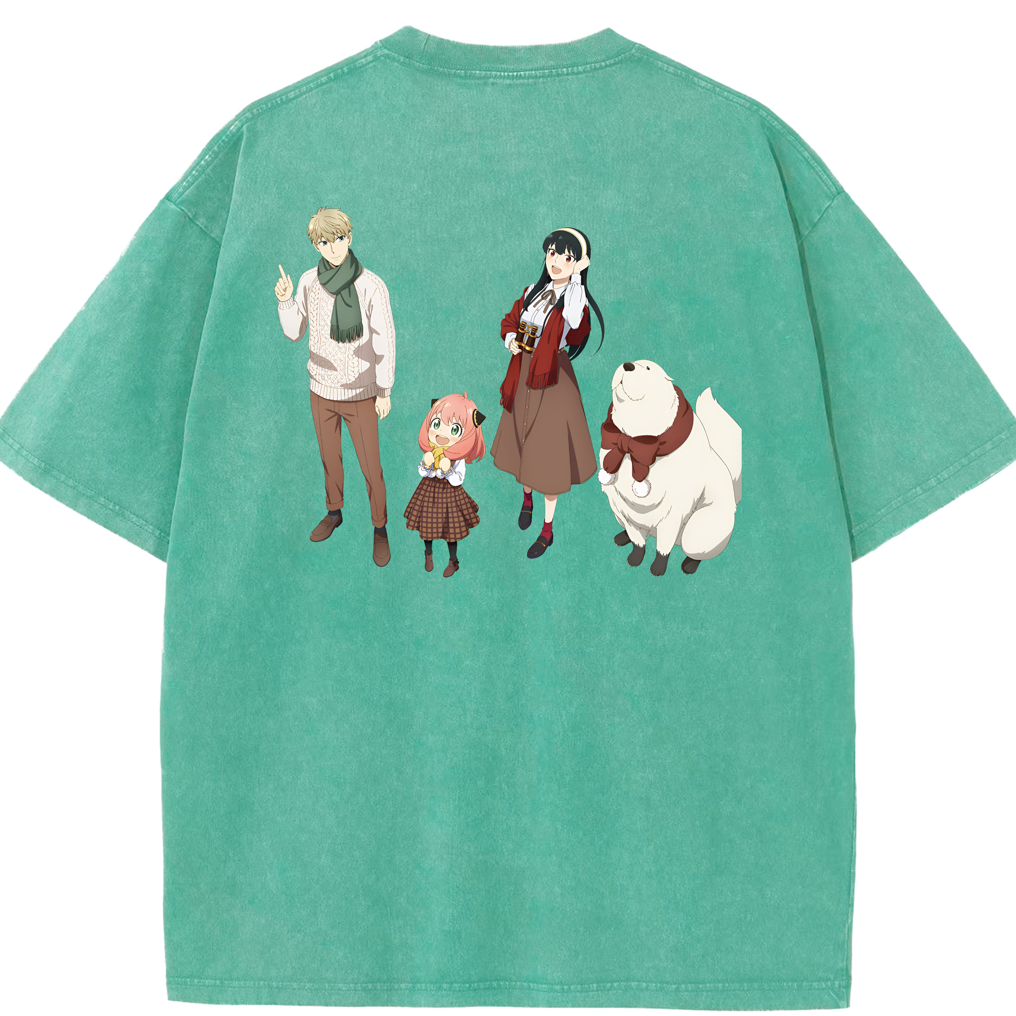 （画像用） SPY×FAMILY间谍家家酒 綿100% ヴィンテージ風 半袖Tシャツ（背面プリント）